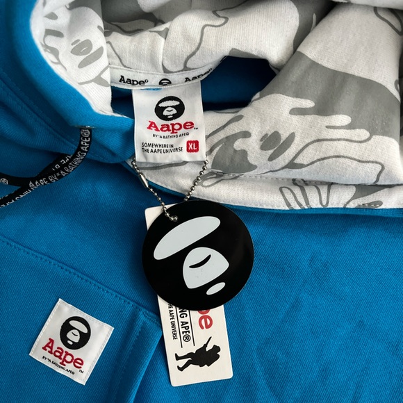 NWT - AAPE by A Bathing Ape (BAPE) Logo Tape Hoodie - Men XL/Women XXL - Picture 8 of 11